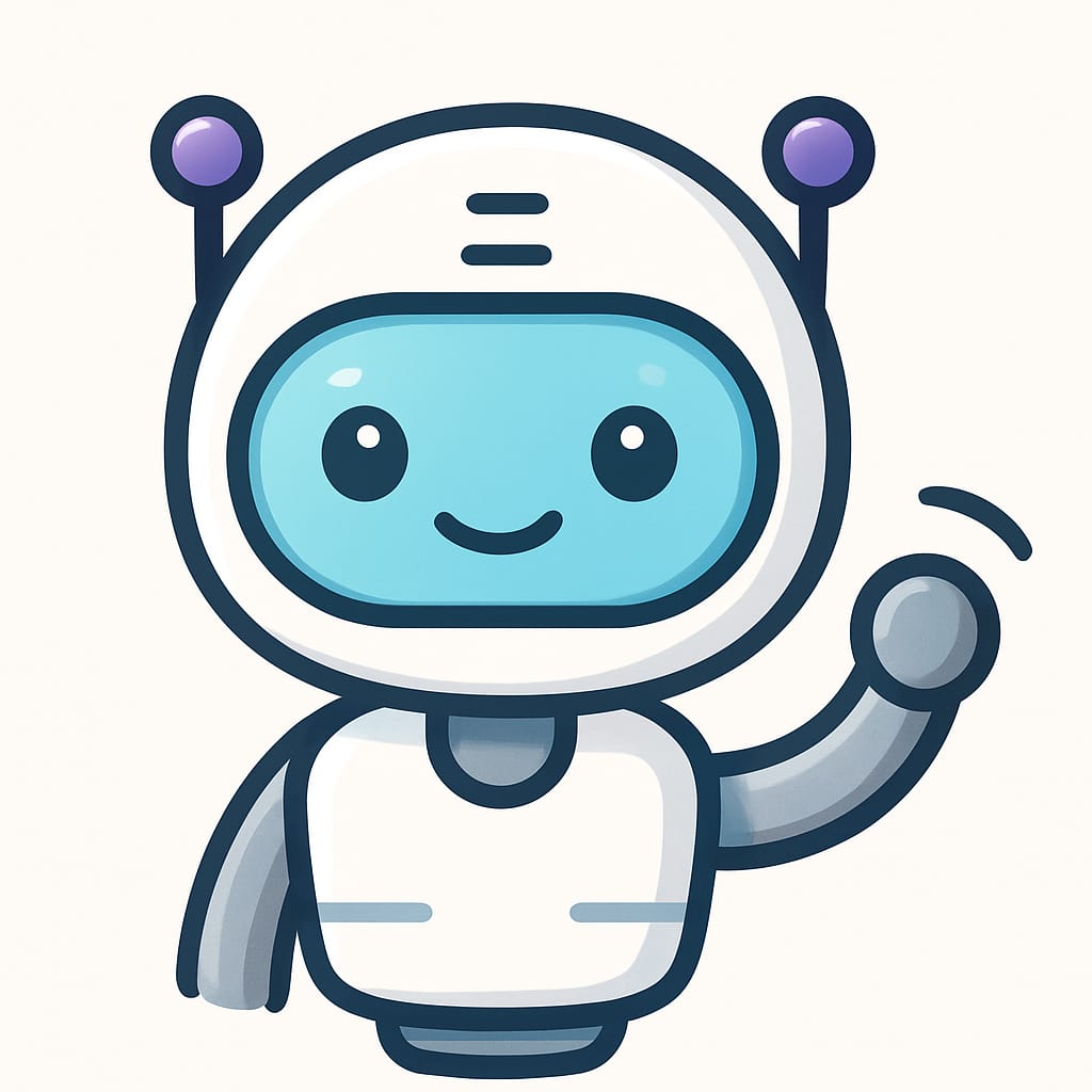 Robot IA simpático saludando